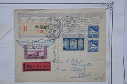 AU10 ALGERIE FRANCE BELLE LETTRE RARE 1930 IER VOL  ALGER PARIS +MAUVAIS TEMPS DEPART RETARDé +AFFRANCH. PLAISANT - Aéreo