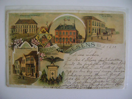 GERMANY - GRUSS AUS ESENS COLORFUL POSTCARD SENT IN 1898 IN THE STATE - Esens