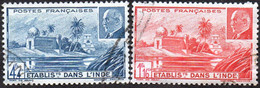 Détail De La Série Maréchal Pétain Obl. Inde N° 126 Et 127 - Temple Près De Pondichéry - 1941 Série Maréchal Pétain