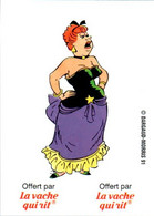 Image Pub La Vache Qui Rit Fromage Cheese à Découper La Barmaid De Saloon N°16 C. Dargaud-Morris 1991 -5,1 Cm X 7,3 Cm - Advertisement