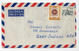 1966. YUGOSLAVIA,SERBIA,MLADENOVAC,AIRMAIL COVER TO US,OLD AND NEW DINNAR FRANKING - Poste Aérienne