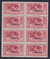 1932 Blocco Di 8 Valori Sass. 22 MNH** Cv 1050 - Aegean (Scarpanto)