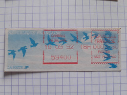 Cambrai Principal 59400 - 10-09-92 - G03 PC59422 Tarif 3.30 - Impression Décalée - 1990 Type « Oiseaux De Jubert »