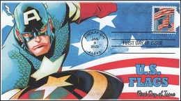 United States USA 2022 Flags, First Day Cover, American Flags, Booklet , Captain America ,Comics , Marvel Superhero(**) - Storia Postale
