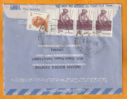 1993 - Entier Poste Intérieure Annulé, Avec Mention Air Mail De DELHI Vers Toulouse, France - Affrt 7 Dont Gandhi - Luchtpost