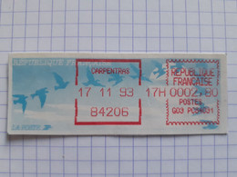 Carpentras 84206 - 17-11-93 - G03 PC84031 Tarif 2.80 - 1990 Type « Oiseaux De Jubert »