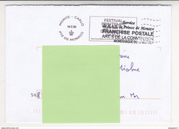 Au Plus Rapide Monaco Oblitération Franchise Service De SAS Le Prince De Monaco - Lettres & Documents