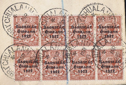 Ireland 1923 Harrison Saorstat 3-line Coils,1½d Brown, Two Strips Of 4 Used On 1926 Registered Cover Bray To Maryborough - Lettres & Documents