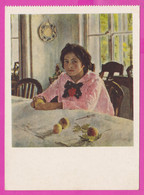 275272 / Mint Russia 1956 - 40 K. (Kremlin) Stationery Card Russie Painter Art Valentin Serov - Girl With Peaches - 1950-59