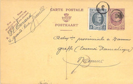 Entier Postal 25c Sur Carte Postale +  COB 193 5c - Annulation Cachet De Facteur - - Storia Postale