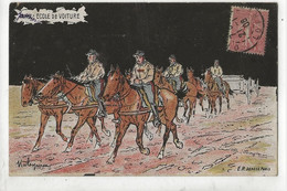 Sarrians (84) : Illustration D'un Attelage Batterie Des Militaires De Mians En 1909 (animé) PF. - Sarrians