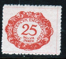 Liechtenstein 1920 Single 25h  Postage Due Stamp In Unmounted Mint Condition. - Taxe