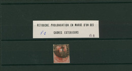 Médaillon - N°12A-V1 Obl P4 "Anvers" : Retouche, Prolongation En Marge D'un Des Cadres Extérieurs. - 1858-1862 Medaillen (9/12)