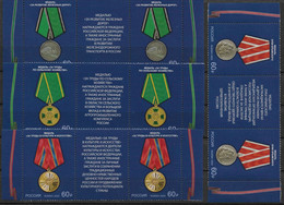 Russia 2022, State Awards Of Russian Federation, Medals Pairs W/Coupons,VF MNH** - Unused Stamps