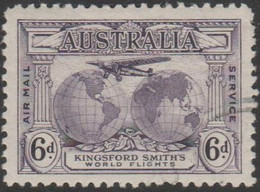 AUSTRALIA - USED 1931 6d Kingsford Smith - Aircraft And Globe - Oblitérés