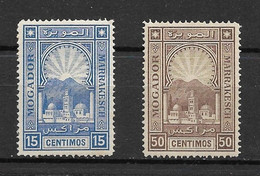 MAROC - Postes Locales - Mogador à Marrakech - N°86 + 87 Très Bon Centrage, Neuf** - Superbe - Unused Stamps