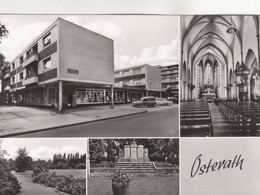 B1614) OSTERATH - Schöne S/W Mehrbild AK  Kirche Denkmäler Geschäft AUTOS - Meerbusch