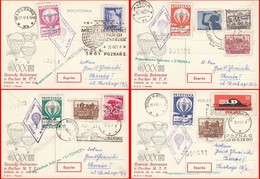 1961 Balloon Mail - Transported In A Balloon | SYRENA | POZNAN | KATOWICE | POLONEZ - Ballons