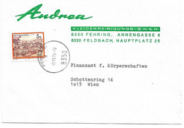 3225g: Heimatbeleg Fehring & Feldbach, Kleiderreinigung Andrea 1986 Firmenkuvert - Fehring
