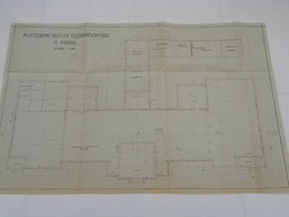 PADANG Indonesia > PLATTEGROND POST En TELEGRAAFKANTOOR ( Scale / Schaal 1:100 ) ( Zie SCANS ) 44 X 67 Cm. ! - World