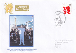 United Kingdom UK 2012 Cover: Olympic Games London Torch Relay; Rugby Wales; Millenium Stadium Cardiff Football Venue - Eté 2028 : Los Angeles