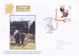 United Kingdom UK 2012 Cover: Olympic Games London Torch Relay; Worchester; Christopher Stokes Football Player; Elephant - Eté 2028 : Los Angeles