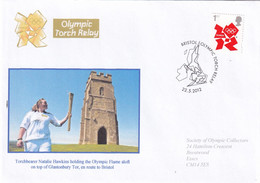 United Kingdom UK 2012 Cover: Olympic Games London Torch Relay; Bristol; Glastonbury Tor; Torchbearer Natalie Hawkins - Estate 2028 : Los Angeles