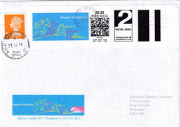 United Kingdom UK 2010 Cover: Olympic Paralympic Games London; Modern Pentathlon Smart Stamp; Olympex Cancellation - Verano 2028 : Los Ángeles