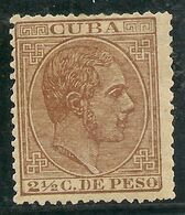 Cuba  Edifil 70A * Mh  2 1/2 Céntimos De Peso Sepia Oliva  Alfonso XII  1882  NL207 - Ungebraucht