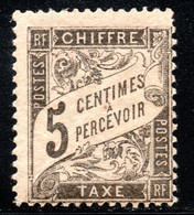 5.1.FRANCE.1882 POSTAGE DUE 5 C. MNH - Autres & Non Classés