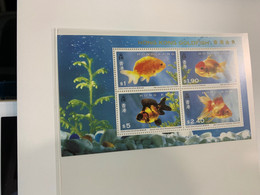 Hong Kong Stamp Gold Fishes S/s MNH - Entiers Postaux