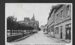 29   GUERLESQUIN    EGLISE   ET UN COIN DU CHAMP DE BATAILLE  2 SCANS - Guerlesquin