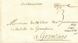 BELGIQUE - D'YPRES MANUSCRIT SUR LETTRE AVEC CORRESPONDANCE, 1704 - 1621-1713 (Spaanse Nederlanden)