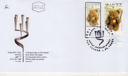 Israel 2003 Extremely Rare, Judaica, Holocaust Day, Shoah, Teddy Bear, Designer Photo Proof, Essay+regular FDC 27 - Non Dentelés, épreuves & Variétés