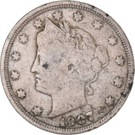 Monnaie, États-Unis, Liberty Nickel, 5 Cents, 1907, U.S. Mint, Philadelphie - 1883-1913: Liberty (Liberté)