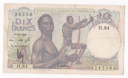 Banque De L'Afrique Occidentale 10 Francs 8 3 1951, Alphabet H.84 N° 24256 - Other - Africa