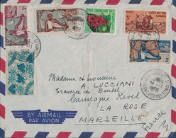 COTE FRANCAISE DES SOMALIS - DJIBOUTI - LETTRE POUR LA FRANCE - SUPERBE AFFRANCHISSEMENT - 24-11-1959. - Lettres & Documents