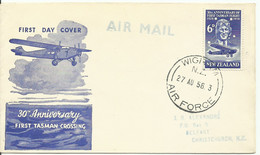 NUEVA ZELANDA,  SOBRE PRIMER  DIA  PRIMER VUELO TASMAN CROSSING , AÑO  1958 - Storia Postale