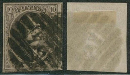 Médaillon - N°10 Bien Margé +  Voisin Obl P24 Bruxelles  (8 Barres) - 1858-1862 Medaillen (9/12)