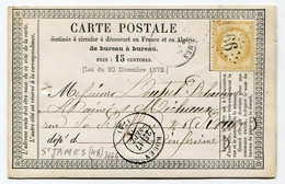 !!! CARTE PRECURSEUR CERES CACHET DE ST JAMES (MANCHE) 1874 - Vorläufer