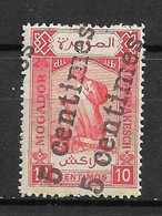 MAROC - Postes Locales - Mogador à Marrakech - N°97b Variété "Double Surcharge Noire" Type I - Neuf** - SUP - Unused Stamps