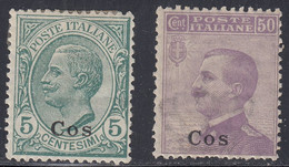 1912 2 Valori MNH** MH* Sass. 2-7 Cv 205 - Ägäis (Coo)