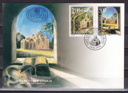 Yugoslavia 1999 Monasteries Of Serbia Religions FDC - Covers & Documents