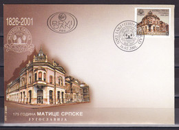 Yugoslavia 2001 175 Years Of The Serbian Motherland FDC - Covers & Documents