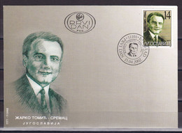 Yugoslavia 2002 Zarko Tomic Sremac Famous People FDC - Covers & Documents