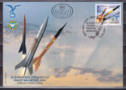 Yugoslavia Serbia & Montenegro 2003 IX Europa Championship Of Rocket Modellers FDC - Covers & Documents