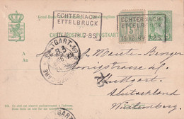 LUXEMBOURG 1899 CARTE CACHET FERROVIAIRE ECHTERNACH-ETTELBRUCK - 1895 Adolphe Rechterzijde