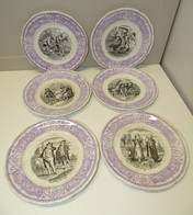 *6 ASSIETTES PARLANTES DIGOIN SARREGUEMINES PROVERBES COLLECTION DECO VITRINE E - Digoin (FRA)