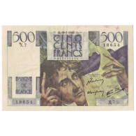 France, 500 Francs, 1945, X.7, TTB+, Fayette:34.1, KM:129a - 500 F 1945-1953 ''Chateaubriand''