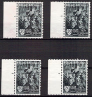 Belgique - COB 971 Numéro De Planche 1 2 3 4 - 1955 - ....-1960